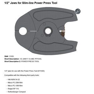 HeatLink 1/2" Jaws for Slim-line Power Press Tool